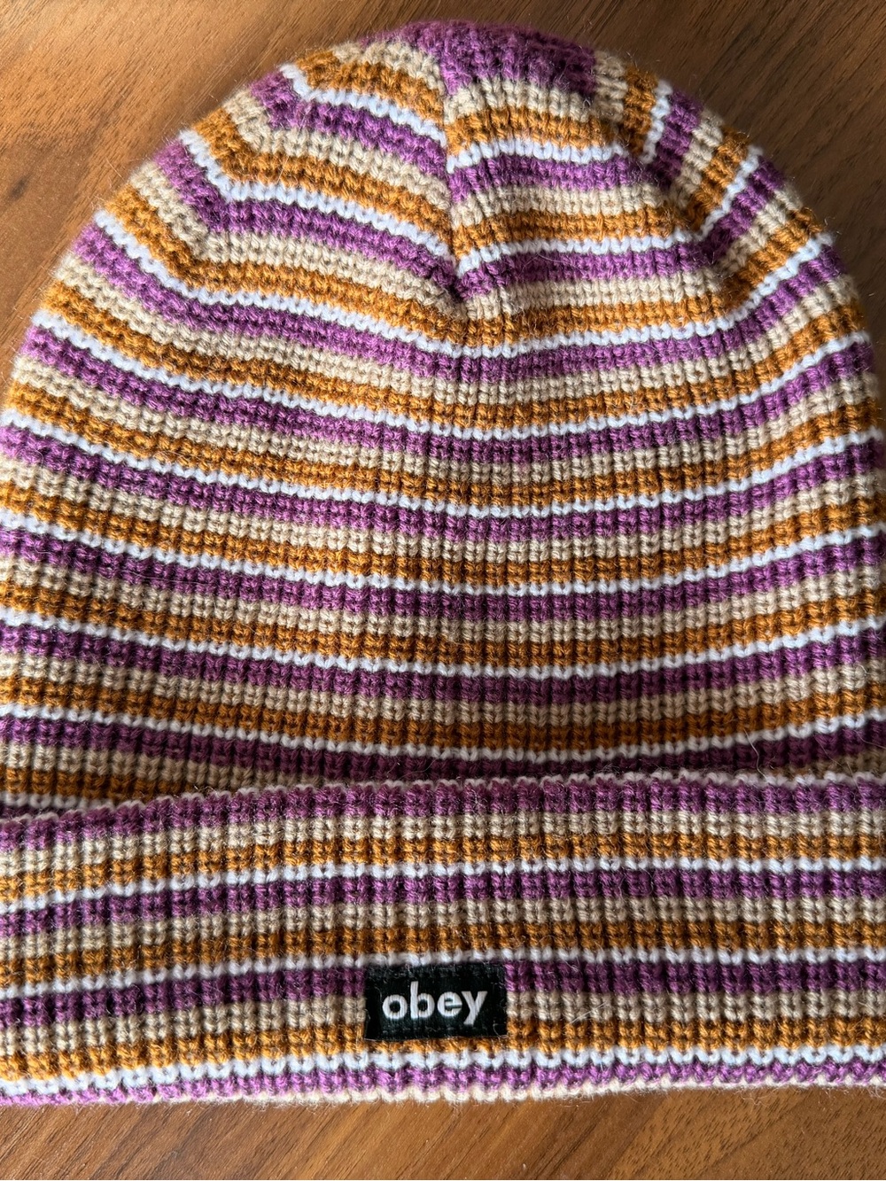 multi colored obey beanie